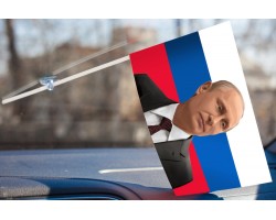 Флажок России с Путиным на присоске