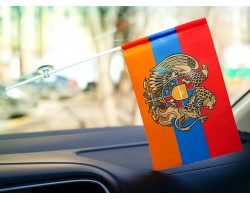Флажок Армении с гербом