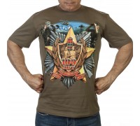 Мужская футболка хаки олива «Пограничные войска России»