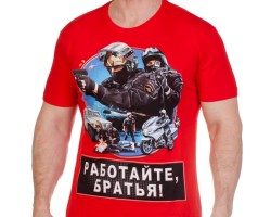 Красная мужская футболка «Полиция России»