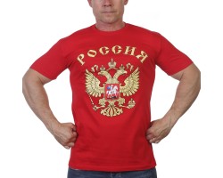Красная футболка с гербом России