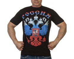 Чёрная мужская футболка с Двуглавым орлом