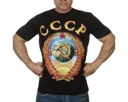 Стильная футболка с принтом СССР на груди и спине