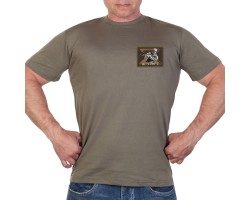 Хлопковая оливковая футболка с термонаклейкой 