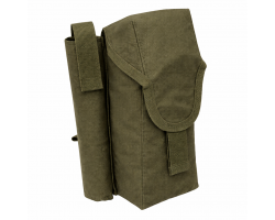 Тактический подсумок для 2 магазинов АК74/АКМ, РОП и штык-ножа (Олива) 24х12х7 см; Cordura; MOLLE №143