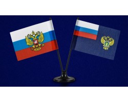 Миниатюрный двойной флажок России и Прокуратуры