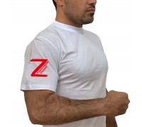 Мужская белая футболка с символом Z на рукаве