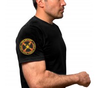 Мужская черная футболка с термонаклейкой 