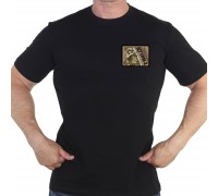 Мужская черная футболка с термотрансфером 