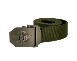 Брючный мужской ремень Военпро со стильной пряжкой «ВДВ» (олива) - Ремень оснащен очень прочной стальной пряжкой с детализированной эмблемой ВДВ. Пряжка с быстросъемным и надежным замком №42