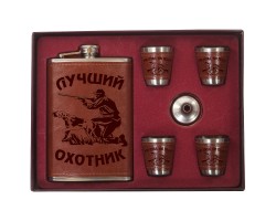 Подарочный набор Охотника: фляга для алкоголя, стопки, воронка. Топовый презент, который переплюнет чай, пену для бритья и прочую банальщину №27