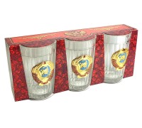 Набор граненых стаканов с гербом Советского Союза