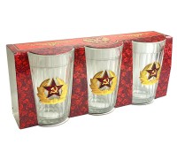 Набор стеклянных стаканов «Советская Армия»