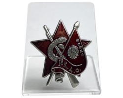 Нагрудный знак Бойцу 1-го Коммунистического добровольческого отряда на подставке – в коллекцию №2097