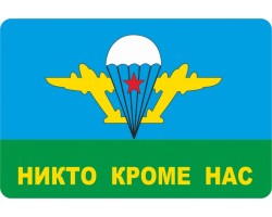 Наклейка ВДВ «Никто кроме нас» белый купол 8x12см №148
