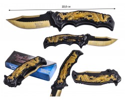 Нож с драконом Dark Side Blades Spring Assisted DS-A058 Gold (США)