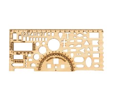 Офицерская линейка СССР - Классическая советская офицерская линейка. Предназначена для нанесения условных знаков на топографические карты и другие документы. Универсальный инструмент и полный набор чертежных приспособлений №112