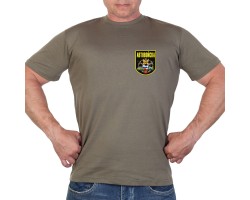 Оливковая футболка с термотрансфером Автовойска