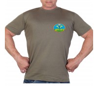 Оливковая футболка с термотрансфером 