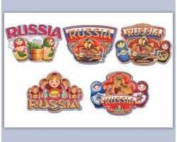 Патриотический набор сувенирных наклеек Russia