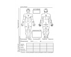 Первичная медицинская карточка личного состава - При заполнении ПМК четко, разборчиво вписывают - время заполнения, личные данные военнослужащего, данные о времени ранения и заболевания. На изображении контуров тела человека кружком обозначают локализацию