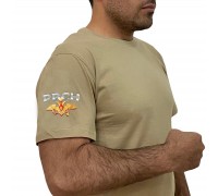 Песочная футболка с термопринтом РВСН на рукаве