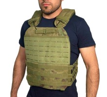 Плитник-разгрузка на СВО (защитный камуфляж) - Предназначен для переноски индивидуальных бронезащитных плит классического типа, а также боекомплекта и снаряжения для выполнения задачи. №134 