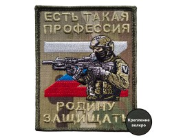 Полевой шеврон защитника Родины (10x8 см)  – (вышивка, крепление велкро)