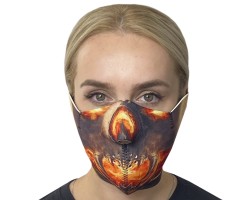 Полулицевая медицинская маска с крутым принтом Wild Wear Infernal Spirit