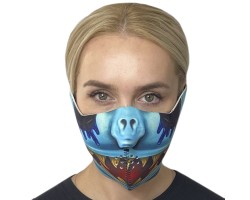 Полулицевая противовирусная маска с крутым хоррор-принтом Wild Wear Reptilian