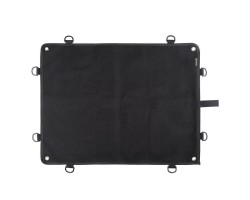 Рулонная панель для военных шевронов (черная) - Дополнительно панель оснащена 10 D-образными кольцами, что позволяет закрепить ее в свернутом виде на элементах экипировки или в развернутом виде для демонстрации коллекции шевронов и патчей №143107