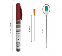 Тактическая декомпрессионная игла для пневмоторакса (10 см, красная) в футляре