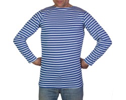 Тельняшка мужская с длинным рукавом (голубая полоса)