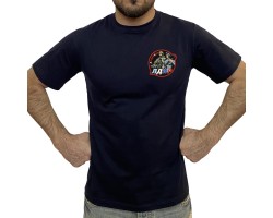 Тёмно-синяя футболка с термотрансфером ЛДНР 