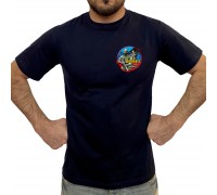 Тёмно-синяя футболка с термотрансфером 