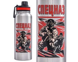Термос Спецназа. Колба - пищевая сталь, объем - 1 л, время сохранения температуры - до 10 часов №125