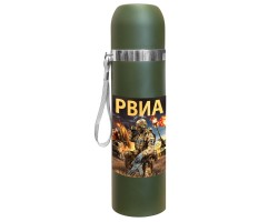 Термос РВиА с виниловой наклейкой. Колба - пищевая сталь, объем - 500 мл, время сохранения температуры - до 6 часов