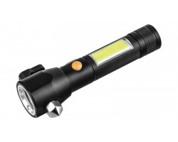 Универсальный фонарь на магните со стеклобоем T6+COB 450 Lm - Идеальный фонарь для дежурного комплекта инструментов в автомобиль, мастерскую, тревожного рюкзака и активного отдыха. Фонарь оснащен двумя лампами (Т6, СОВ), аварийным стеклобоем, магнитом для