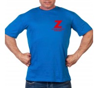 Васильковая футболка с термоаппликацией Z 