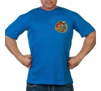 Васильковая футболка с термоаппликацией 