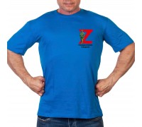 Васильковая футболка с термопереводкой Z 
