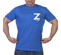 Васильковая футболка с термопринтом буква «Z» – поддержим наших!