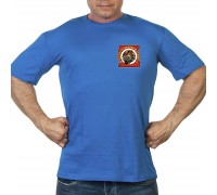 Васильковая футболка с термопринтом 