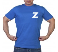 Васильковая футболка с термопринтом «Z»
