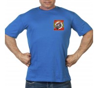 Васильковая футболка с термотрансфером 