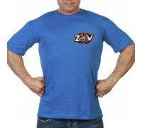Васильковая футболка с термотрансфером ZOV