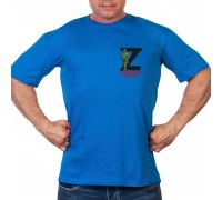 Васильковая футболка с трансфером Z 