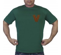 Зелёная футболка с гвардейским трансфером V