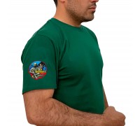 Зелёная футболка с термотрансфером 