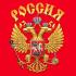 Красная футболка с гербом РФ